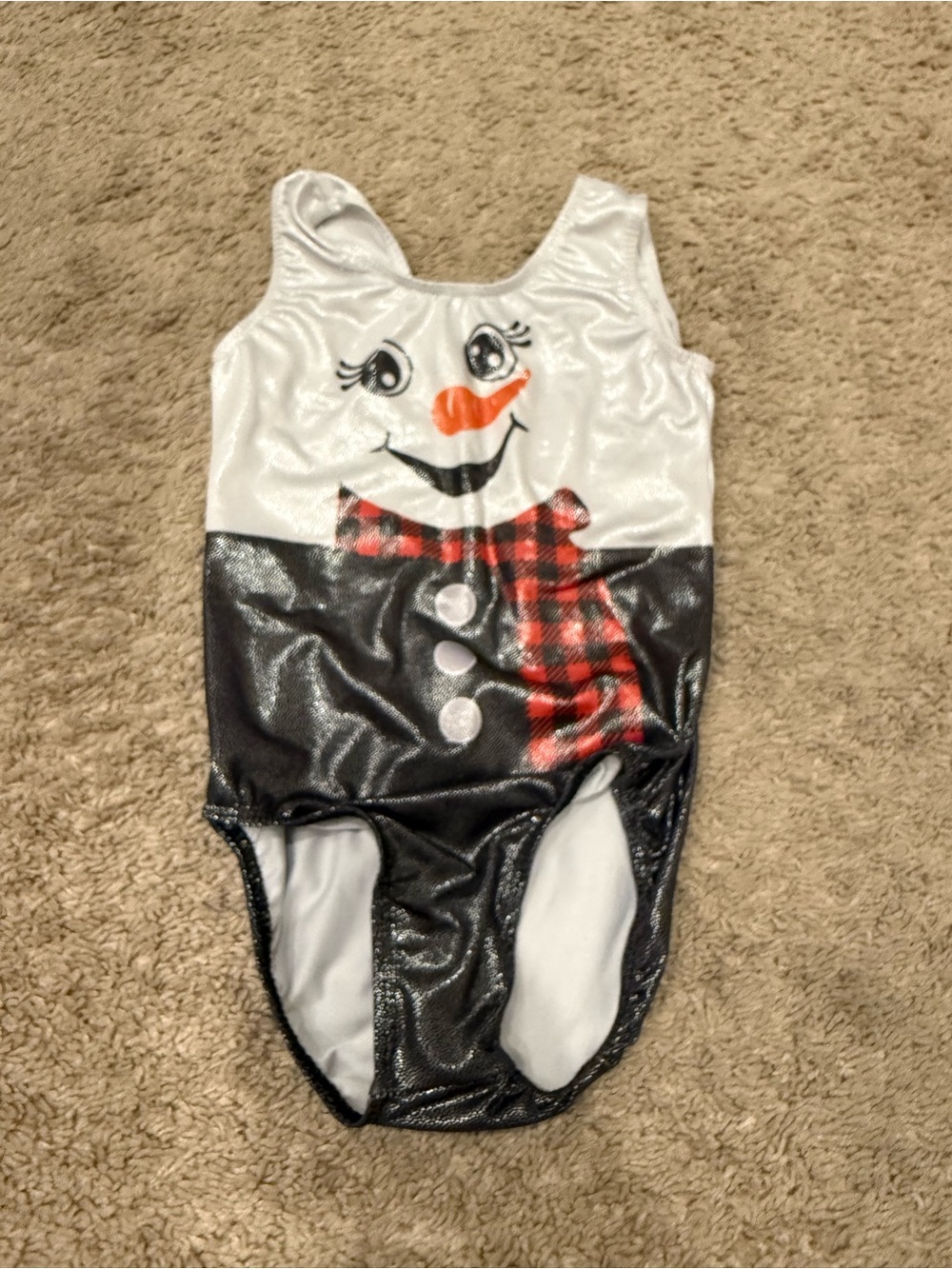 Girls Snowman Christmas Gymnastics Dance Leotard Size 6A Holiday Costume